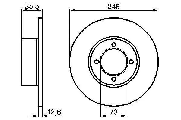 Диск гальмівний (передній) Opel Kadett/Astra F 75-99 (246x12.5) 0 986 478 082 BOSCH 0-986-478-082 (фото 1)