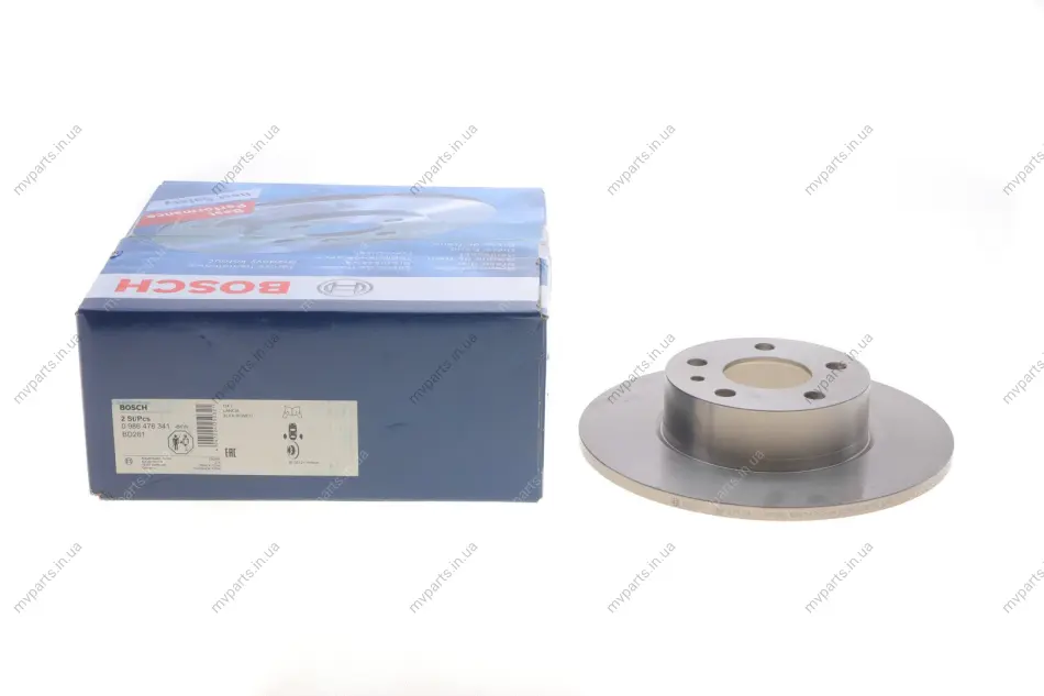 Диск гальмівний (задній) Fiat Bravo/Stilo 01-14 (251.2x10) 0 986 478 341 BOSCH 0-986-478-341 (фото 1)