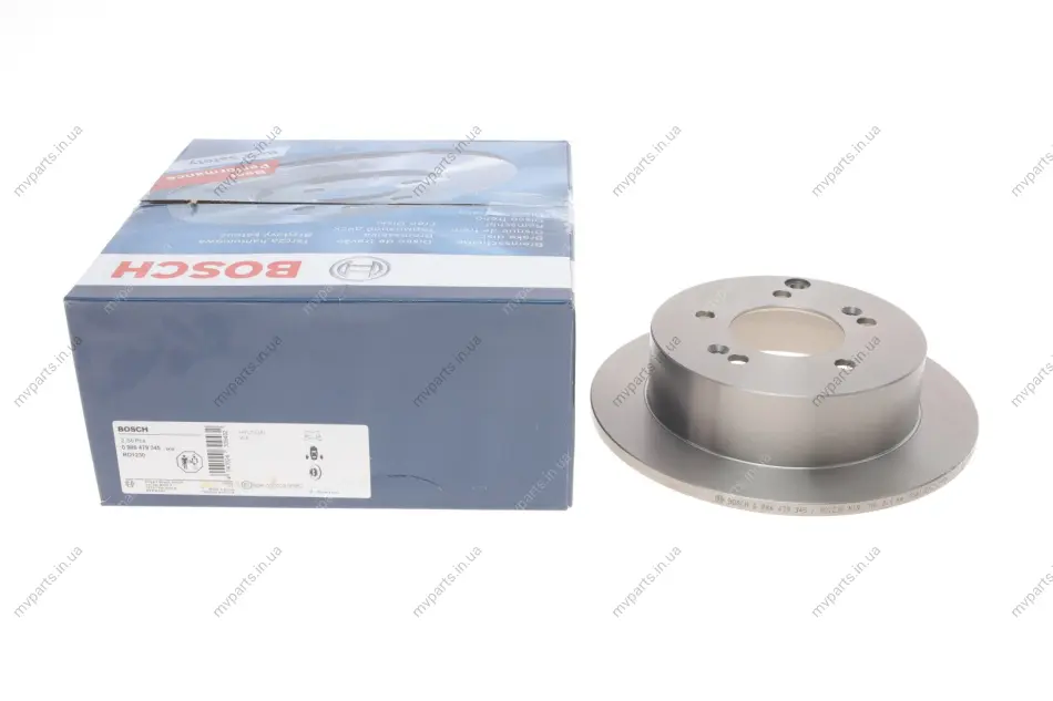 Диск гальмівний (задній) Hyundai Sonata V/Tucson/Kia Sportage 04- (262x10) 0 986 479 345 BOSCH 0-986-479-345 (фото 1)