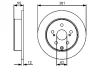 Диск гальмівний (задній) Toyota RAV4 05- (281x12) 0 986 479 419 BOSCH 0-986-479-419 (фото 1)