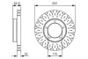 Диск гальмівний (передній) Toyota Land Cruiser 4.2D 98-07 (322x32) 0 986 479 A64 BOSCH 0-986-479-A64 (фото 1)
