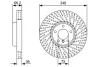 Диск гальмівний (передній) BMW 5 (F10/F11)/6 (F12/F13)/7 (F01-F04) 10- (348x36) (R)(з покр.)(вентил.) 0 986 479 W20 BOSCH 0-986-479-W20 (фото 1)