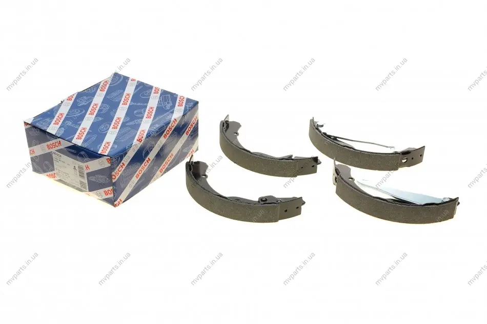 Комплект гальмівних колодок (задніх) VW Caddy II 95-04 (барабанні) 0 986 487 555 BOSCH 0-986-487-555 (фото 1)
