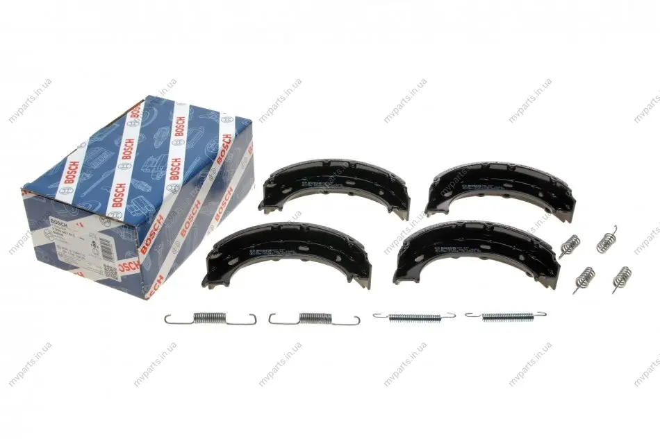 Колодки ручного гальма MB Sprinter 208-316 96- (з пружинками) (160x40) 0 986 487 610 BOSCH 0-986-487-610 (фото 1)