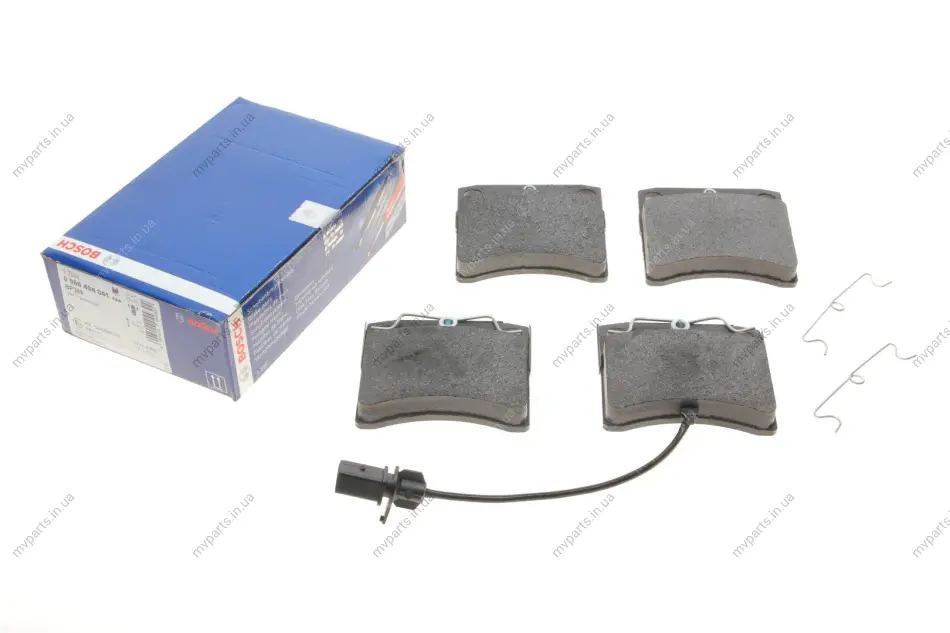 Колодки гальмівні (передні) VW T4 90-03 (+датчик) 0 986 494 041 BOSCH 0-986-494-041 (фото 1)