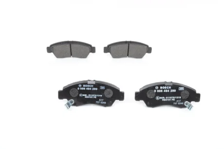 Колодки гальмівні (передні) Honda Civic V/VI 91-01/Jazz 02-08 0 986 494 299 BOSCH 0-986-494-299