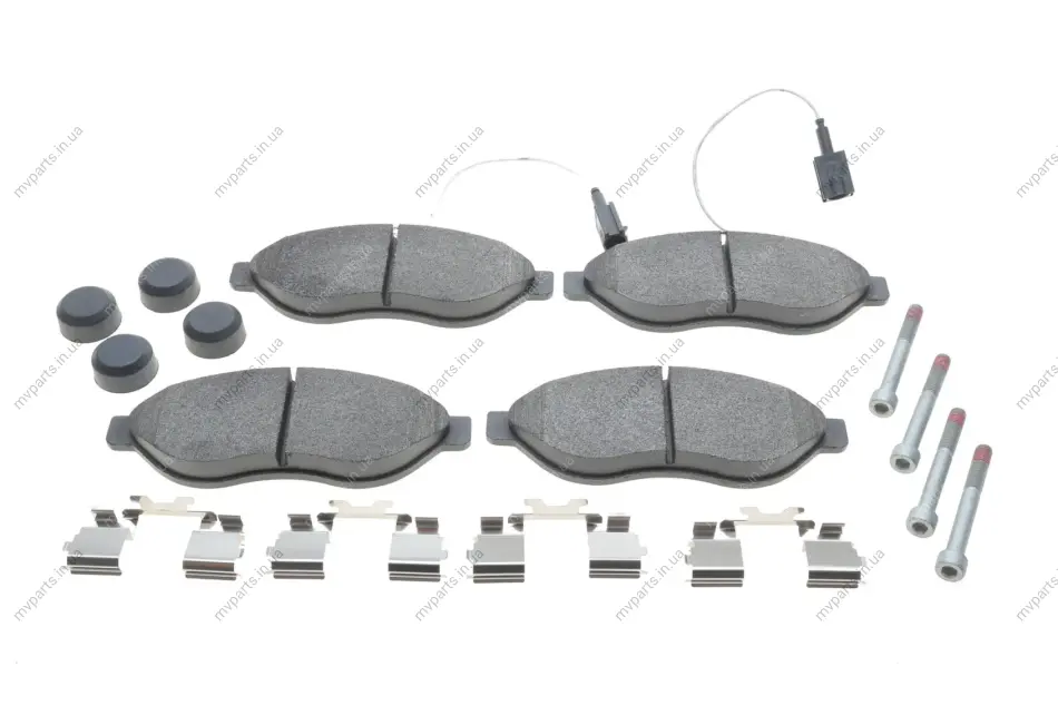 Колодки гальмівні (передні) Citroen Jumper/Fiat Ducato/Peugeot Boxer 06- (Brembo) (з датчиком) 0 986 494 591 BOSCH 0-986-494-591 (фото 1)