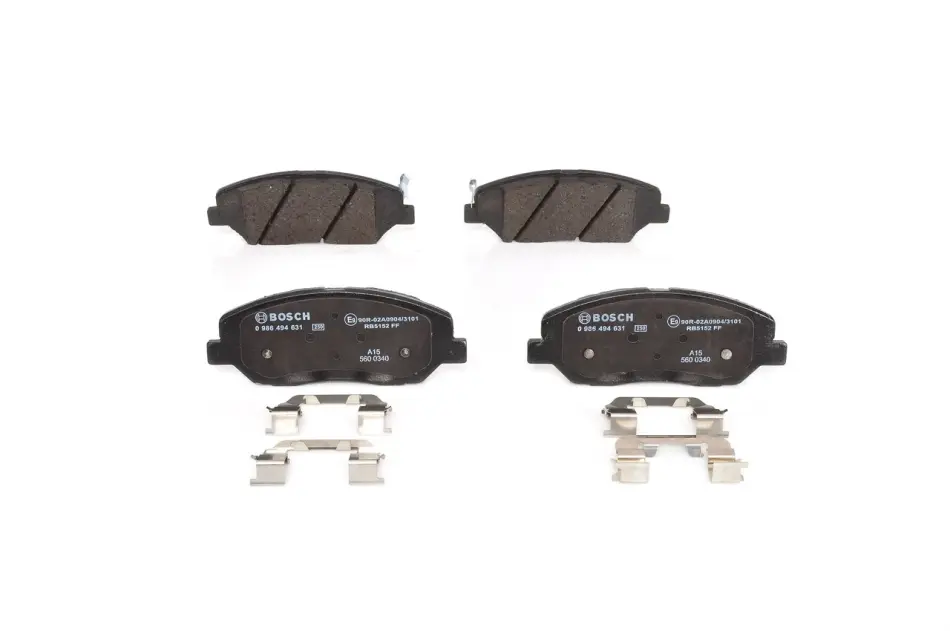 Колодки гальмівні (передні) Hyundai Santa Fe II/III/Genesis 06-/Kia Sorento/Ssangyong Korando 09- 0 986 494 631 BOSCH 0-986-494-631 (фото 1)
