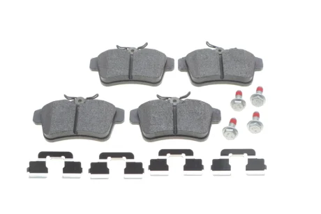 Колодки гальмівні (задні) Citroen C4 09-/DS4/DS5 11-15/Peugeot 308/508/3008/5008 09-18 (з прижимною пластиною) 0 986 494 640 BOSCH 0-986-494-640