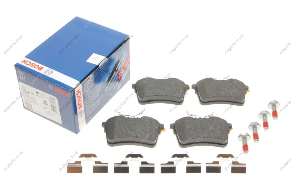 Колодки гальмівні (задні) Citroen Berlingo/Peugeot 308/Partner 08- (з прижимною пластиною) 0 986 494 646 BOSCH 0-986-494-646 (фото 1)