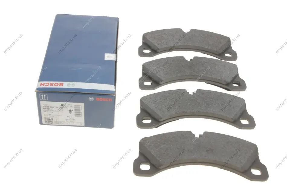 Колодки гальмівні (передні) Porsche Cayenne 02-/Macan 14-/Panamera 10-16/VW Touareg 02- 0 986 494 757 BOSCH 0-986-494-757 (фото 1)