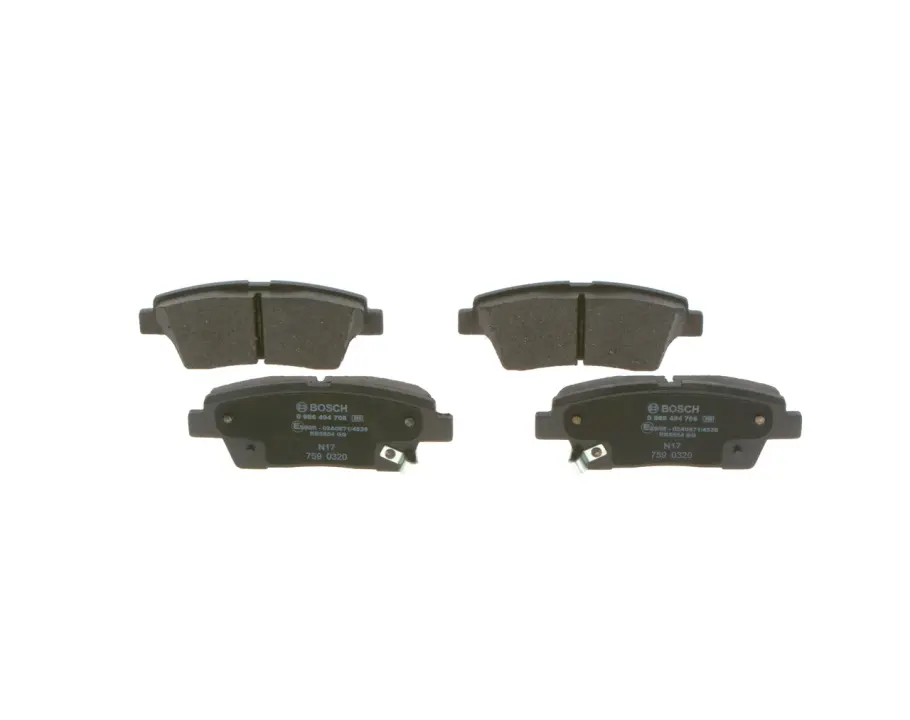 Колодки гальмівні (задні) Hyundai Genesis/Kia Quoris 14- 0 986 494 766 BOSCH 0-986-494-766 (фото 1)