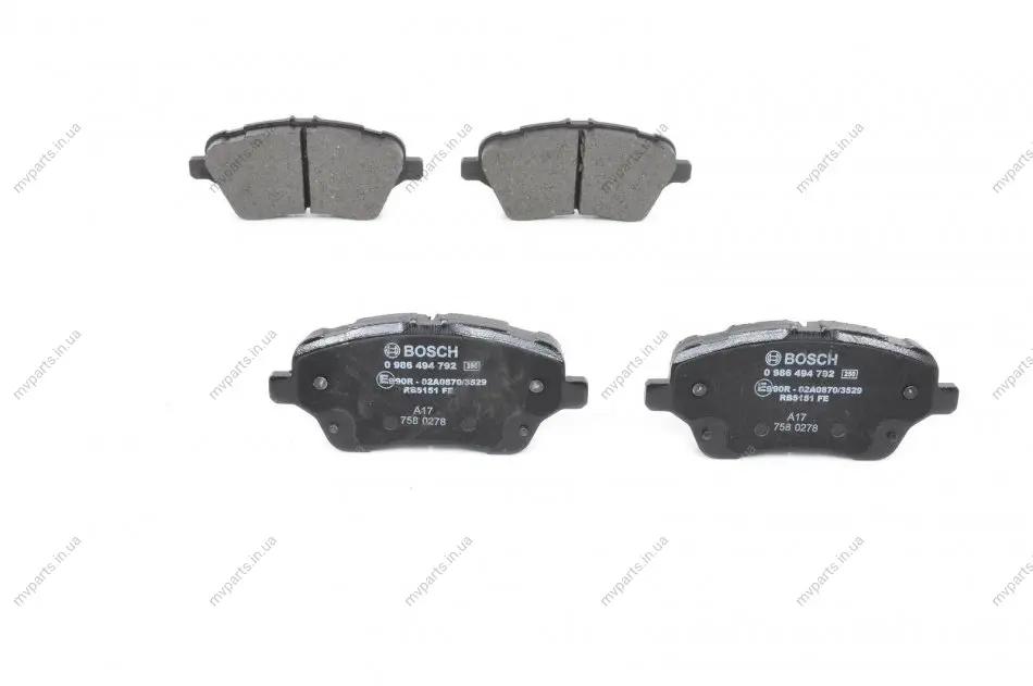 Колодки гальмівні (передні) Ford Courier 14- (TRW) 0 986 494 792 BOSCH 0-986-494-792 (фото 1)