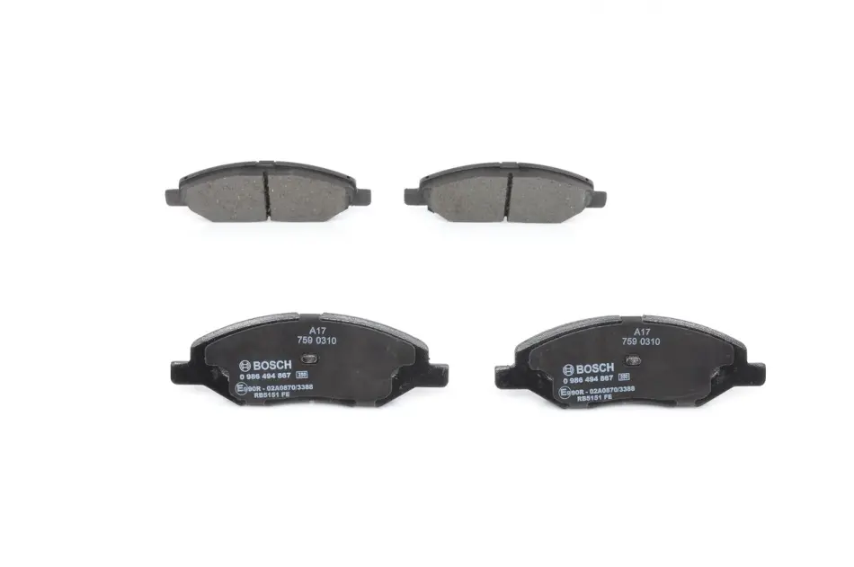 Колодки гальмівні (передні) Nissan Micra II/III/Note/Tiida 04-13 0 986 494 867 BOSCH 0-986-494-867 (фото 1)