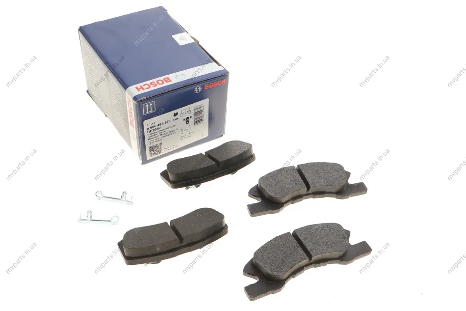 Колодки гальмівні (передні) Mitsubishi Mirage 12- (з датчиком) 0 986 494 878 BOSCH 0-986-494-878 (фото 1)