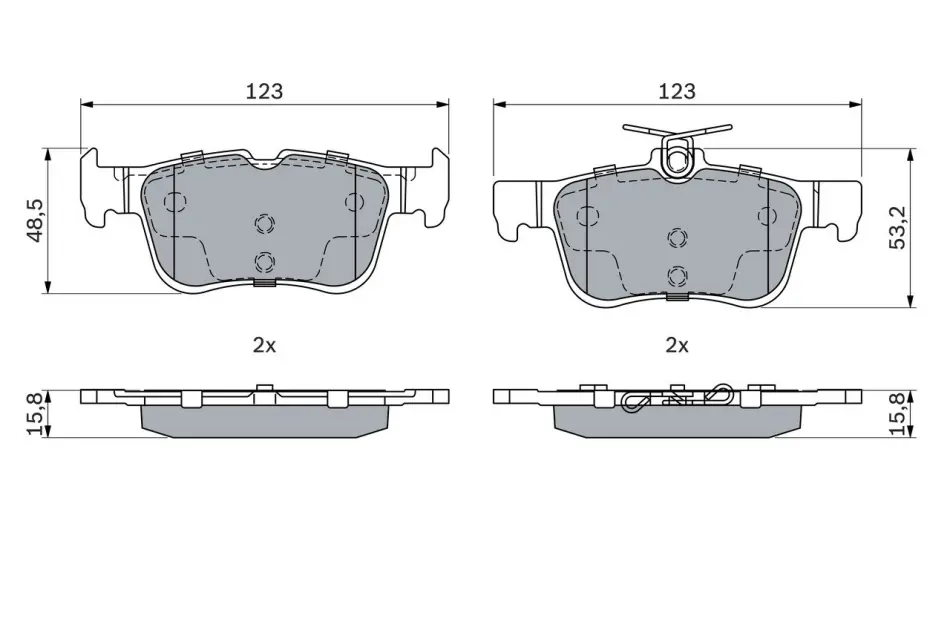 Колодки гальмівні (задні) Ford Mondeo/Galaxy/S-Max 14- 0 986 494 888 BOSCH 0-986-494-888 (фото 1)