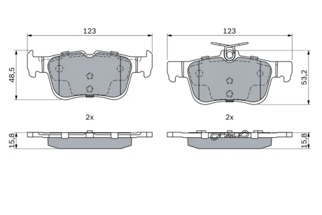 Колодки гальмівні (задні) Ford Mondeo/Galaxy/S-Max 14- 0 986 494 888 BOSCH 0-986-494-888