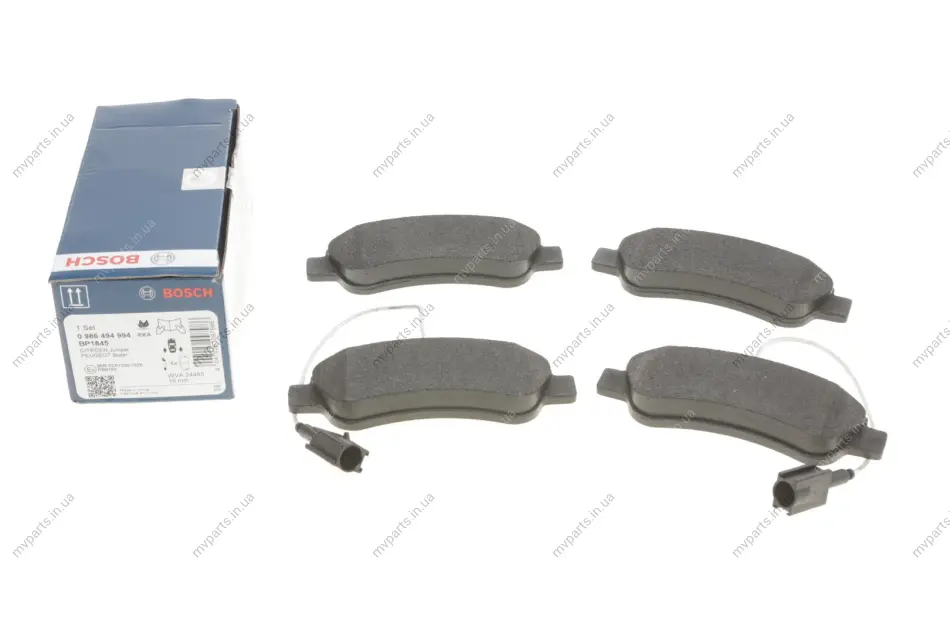 Колодки гальмівні (задні) Citroen Jumper/Fiat Ducato/Peugeot Boxer 06- (+датчики) 0 986 494 994 BOSCH 0-986-494-994 (фото 1)