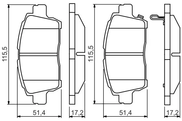 Колодки гальмівні (передні) Toyota Corolla 01-08/Prius 00-04/Yaris 99-05 0 986 495 242 BOSCH 0-986-495-242 (фото 1)