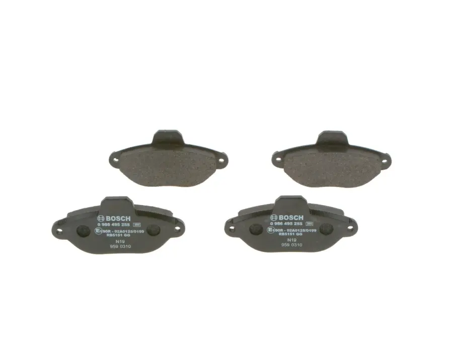 Колодки гальмівні (передні) Fiat 500 07-/Panda 03-/Punto 93-10 0 986 495 255 BOSCH 0-986-495-255 (фото 1)