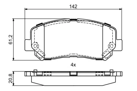 Колодки гальмівні (передні) Jeep Cherokee 13- 0 986 495 405 BOSCH 0-986-495-405