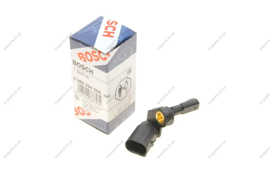 Датчик ABS (задній) Audi A3/VW Golf V 1.2-2.0 TFSI/TDI 03- (L) 0 986 594 506 BOSCH 0-986-594-506 (фото 1)