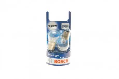 Автолампа P21/4W 12V 21/4W BAZ15d Pure Light 1 987 301 015 BOSCH 1-987-301-015