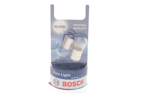 Автолампа R10W 12V 10W BA15s Pure Light (блістер/к-кт 2шт) 1 987 301 019 BOSCH 1-987-301-019