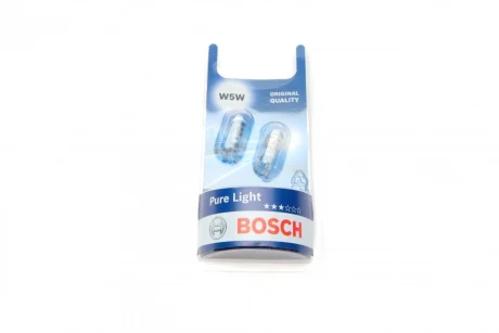 Автолампа W5W 12V 5W W2.1x9.5d (к-кт 2шт) 1 987 301 026 BOSCH 1-987-301-026