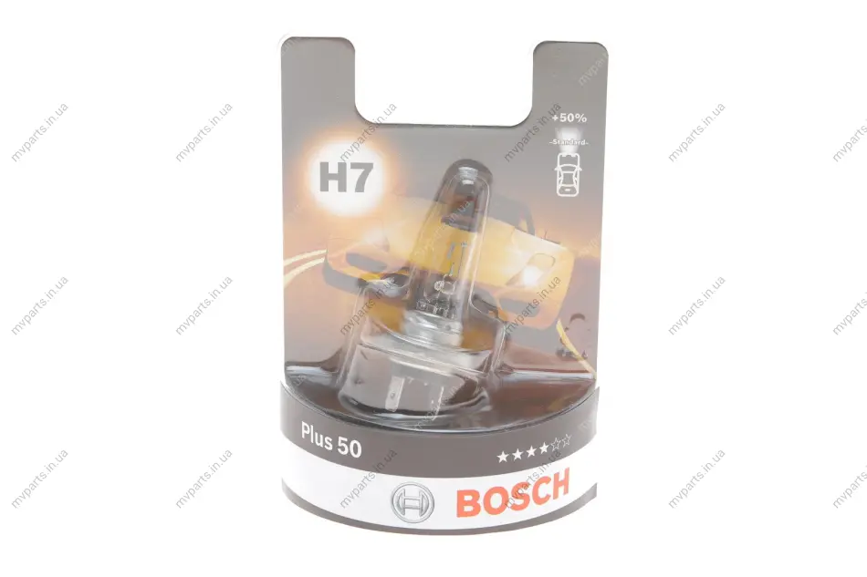 Автолампа H7 12V 55W PX26d Plus 50 1 987 301 042 BOSCH 1-987-301-042 (фото 1)