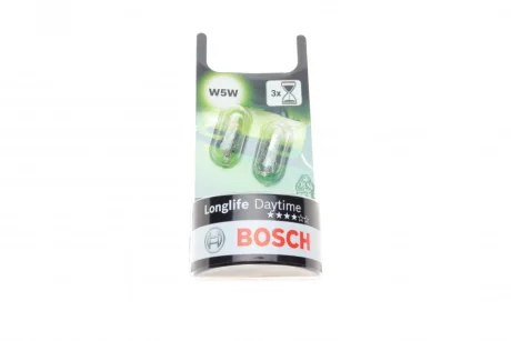 Автолампа W5W 12V 5W W2.1x9.5d Longlife Daytime (BL) (без цоколя) 1 987 301 052 BOSCH 1-987-301-052