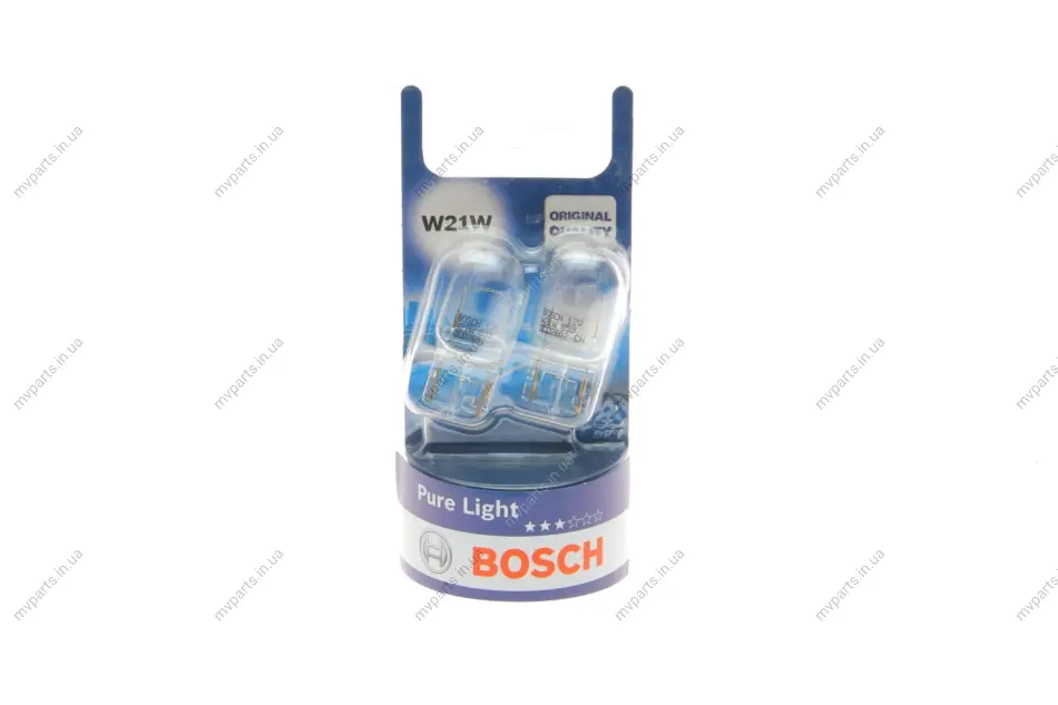 Автолампа W21W 12V 21W W3x16d Pure Light (к-кт 2шт) 1 987 301 096 BOSCH 1-987-301-096 (фото 1)