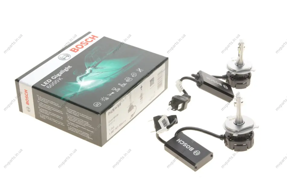 Автолампа H4 12V 30W P22d Gigalight Twin LED (6000К) (к-кт 2шт,) 1 987 301 554 BOSCH 1-987-301-554 (фото 1)