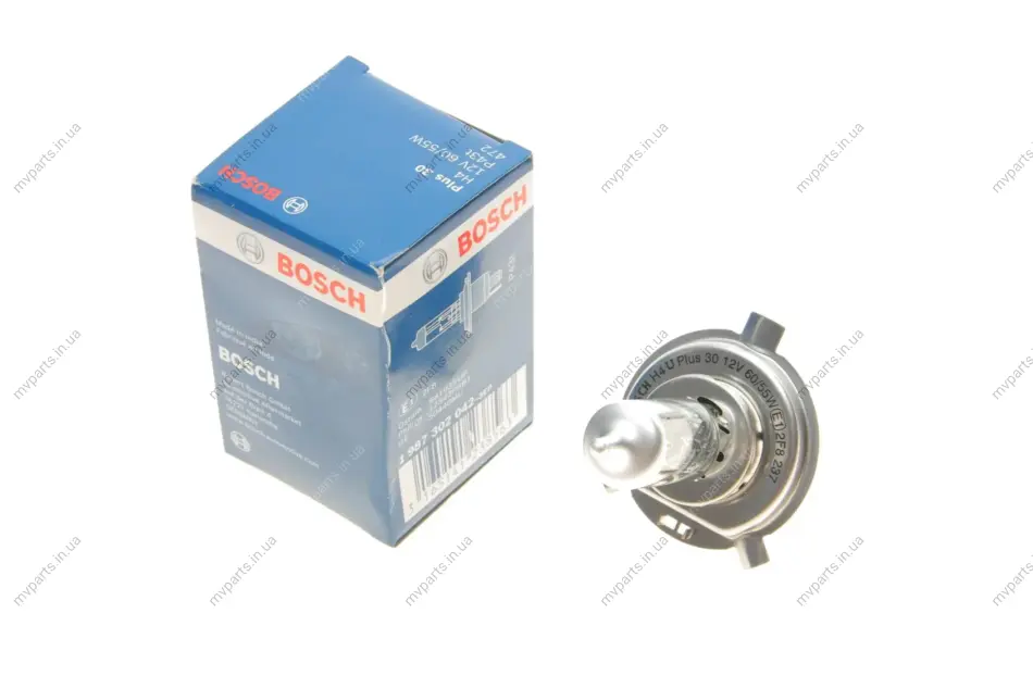 Автолампа H4 12V 60/55W P43t Plus 30% 1 987 302 042 BOSCH 1-987-302-042 (фото 1)