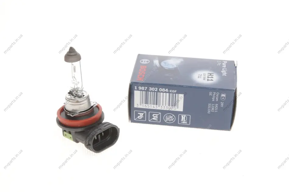 Автолампа H11 12V 55W PGJ19-2 Pure Light 1 987 302 084 BOSCH 1-987-302-084 (фото 1)