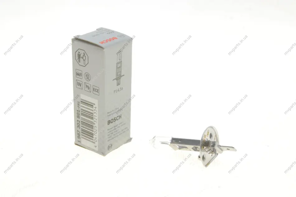 Автолампа H1 12V 55W P14.5s Standard (ECO) 1 987 302 801 BOSCH 1-987-302-801 (фото 1)
