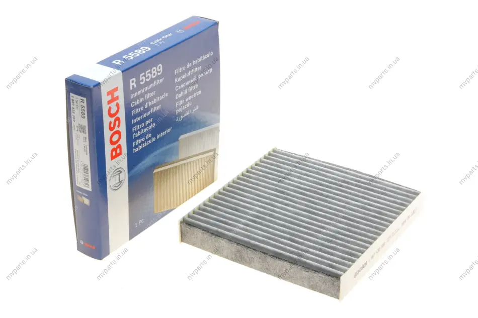 Фільтр салону Fiat Panda/500/500e 06- (вугільний) 1 987 435 589 BOSCH 1-987-435-589 (фото 1)