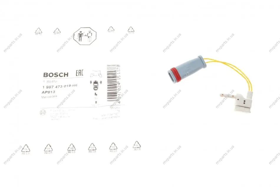 Датчик зносу гальмівних колодок (передніх) MB E-class (W211/S211) 02-09 (L=102mm) (1шт.) 1 987 473 019 BOSCH 1-987-473-019 (фото 1)