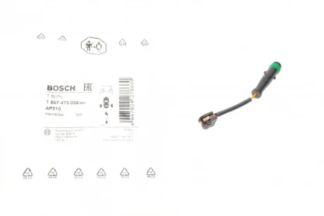 Датчик зносу гальмівних колодок (задніх) MB Sprinter/VW Crafter 06- (L=85mm) 1 987 473 038 BOSCH 1-987-473-038