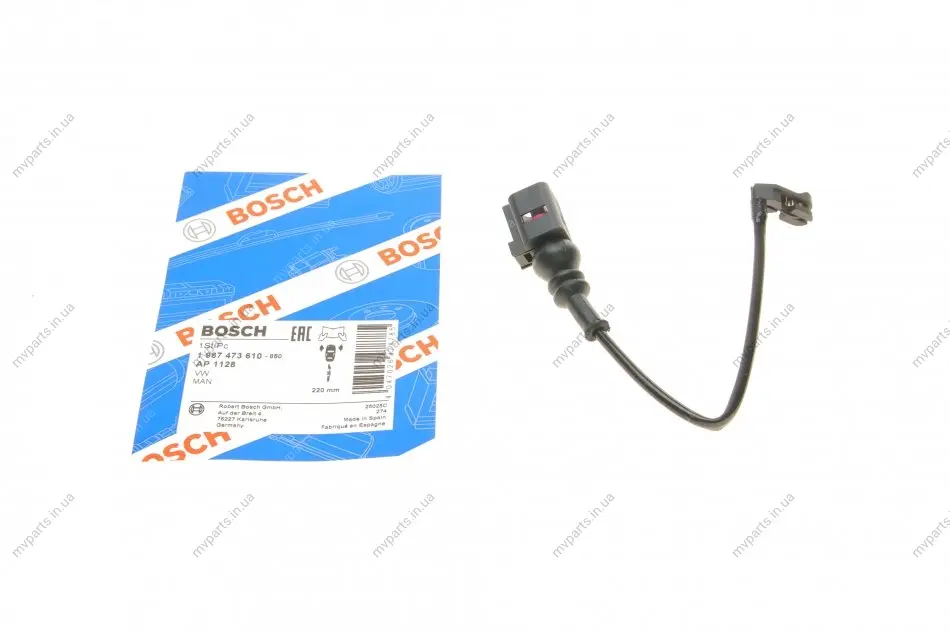 Датчик зносу гальмівних колодок VW Crafter 2.0TDI 16- (L=220mm) 1 987 473 610 BOSCH 1-987-473-610 (фото 1)