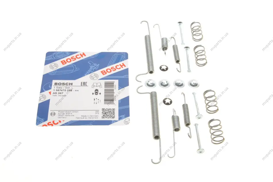 Комплект пружинок колодок ручника Opel Kadett/Combo -01 1 987 475 098 BOSCH 1-987-475-098 (фото 1)