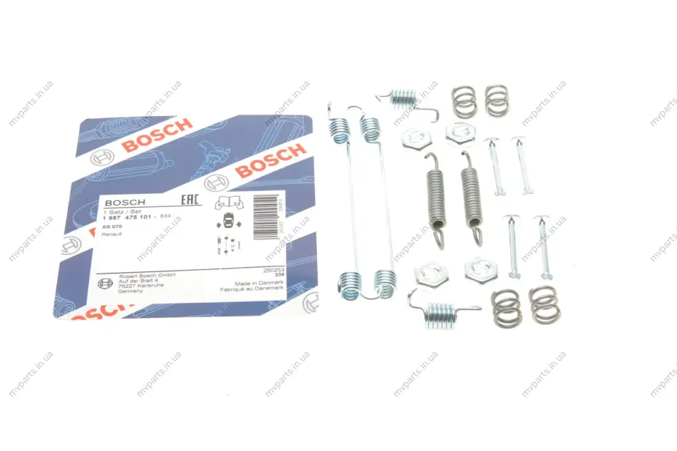 Комплект пружинок колодок ручника Renault Megane I -03 1 987 475 101 BOSCH 1-987-475-101 (фото 1)