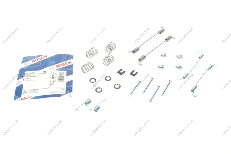 Комплект пружинок колодок ручника Nissan Kubistar/Peugeot 306/405 1.1-2.0 92- (Bosch) 1 987 475 253 BOSCH 1-987-475-253 (фото 1)