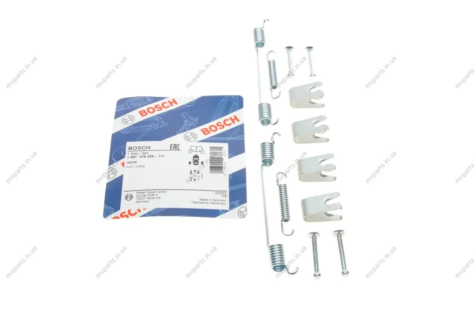 Комплект пружинок колодок ручника Fiat Doblo/Ford Transit 02- 1 987 475 289 BOSCH 1-987-475-289 (фото 1)