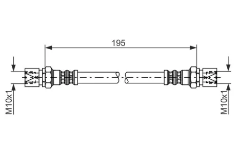 Шланг гальмівний (задній) Opel Omega A/B 86-03/Vectra A/B 88-03 (L=199mm) 1 987 476 030 BOSCH 1-987-476-030