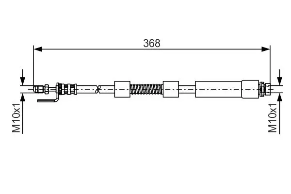 Шланг гальмівний (передній) Ford Tourneo Connect/Transit Connect 02-13 (L=357mm) M10x1/M10x1 1 987 476 059 BOSCH 1-987-476-059 (фото 1)