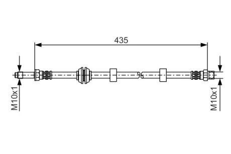 Шланг гальмівний (передній) VW Caddy II 95-04 (L=435mm) 1 987 476 415 BOSCH 1-987-476-415