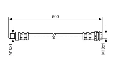 Шланг гальмівний (передній) MB A-class (W169)/B-class (W245) 96- (475mm) 1 987 476 453 BOSCH 1-987-476-453