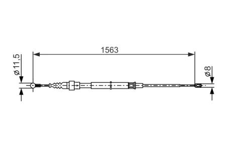 Трос ручника (задній) VW Touran 03-10 (1563/898mm) знято з постачання 1 987 477 891 BOSCH 1-987-477-891