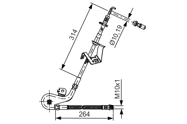 Шланг гальмівний (передній) Citroen C5/C6/Peugeot 407 05- (R) 1 987 481 428 BOSCH 1-987-481-428 (фото 1)